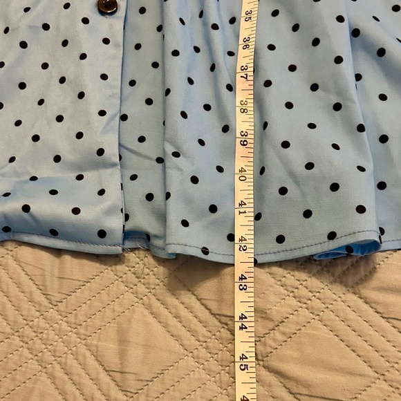 Women’s Blue and Black Polka-Dot Dress, NEVER WORN, Size Medium - Picture 5 of 9